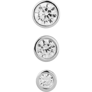 Náušnice franco bene Set 3 zirkonových náušnic - stříbrný | 1394