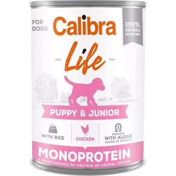 Krmivo pro psa Calibra Dog Life konz.Puppy&Junior Chicken&rice 400g Výhodné balení 6 kusů