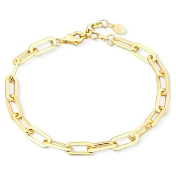 Náramek Moderní stříbrný pozlacený náramek velká oka 19-21 cm SVLB0583SJ4GO18 + dárek zdarma