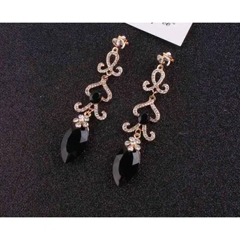 Náušnice B-TOP Dámské vintage náušnice klipsy Popular - pozlacené Druh barvy: Černá