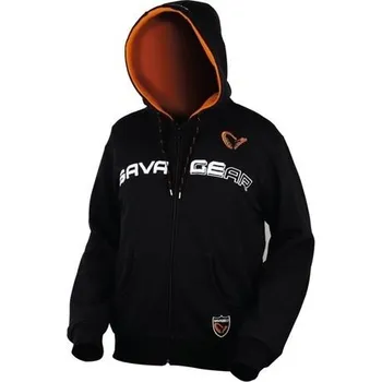 Rybářské oblečení Mikina Savage Gear Hooded Sweat Jacket Black Velikost: XL