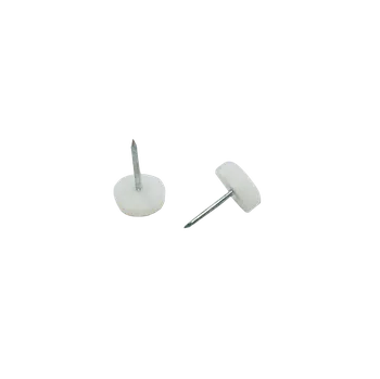 Nábytkové kování Plastový kluzák s hřebem, 10mm-bílý