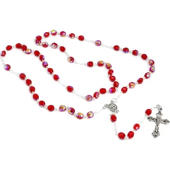 Náhrdelník Náhrdelník růženec z perliček Renegat - Červená