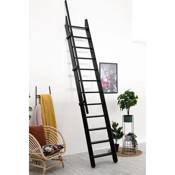 Schodiště Výlezový žebřík Minka Flexiblo 500mm černé schody v černém laku do podkroví s unikátním systémem složení