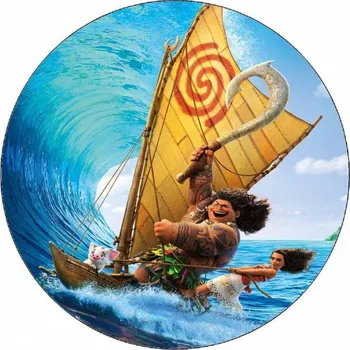 Jedlá dekorace na dort Jedlý papír Odvážná Vaiana na vodě 19,5 cm