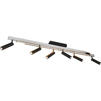 Trio Leuchten 648310705 ZENO - Moderní LED stropní svítidlo s dálkovým ovladačem, LED 33W + 18W, 2700 - 6500K, 180cm (Stmívatelné lineární LED svítidlo na dálkové ovládání v černé barvě a broušeném hliníku)