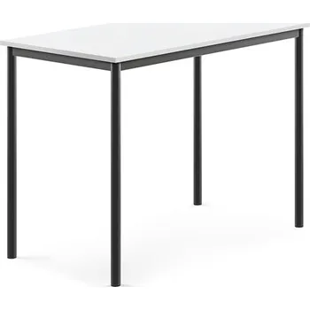 Jídelní stůl Stůl SONITUS, 1200x700x900 mm, antracitově šedé nohy, HPL deska tlumící hluk, bílá