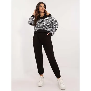 Dámský komplet s topem třídílný černobílý