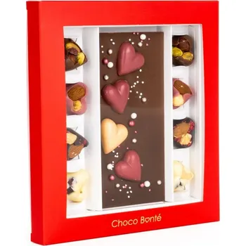 Čokoláda Chocobonte Srdce dárková čokoláda s bonbony - mléčná verze