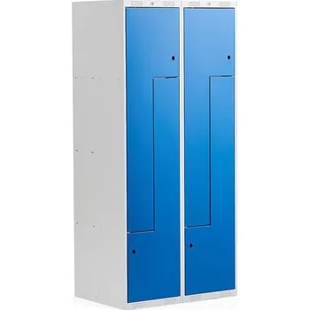 Šatní skříň Šatní skříňka CLASSIC Z, 2 sekce, 4 boxy, 1800x800x500 mm, kovové dveře, modré