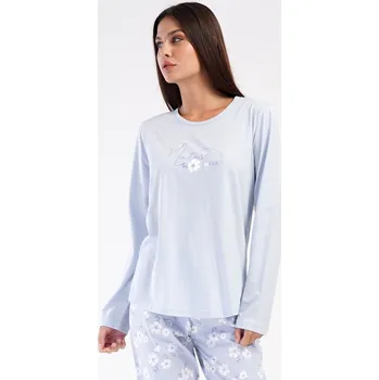 Dámské pyžamo Vienetta Dámské pyžamo dlouhé Nature lover Barva: Modrá - světle, Velikost: 4XL