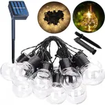 BERGE Venkovní řetěz GIRLAND solární 5m + 10 LED žárovek IP44