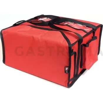 Termobox Taška na pizzu 4 x 40 cm z codury, zapínání na suchý zip, červený s černým lemováním | FURMIS, T4M