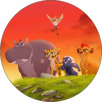 Jedlá dekorace na dort Jedlý papír Lví hlídka na kopci 19,5 cm