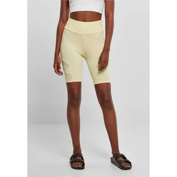 Dámské kraťasy Dámské šortky High Waist Tech Mesh Cycle, měkké žluté Urban Classics krémová 2547458