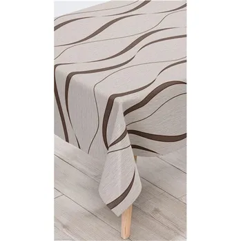 ubrus Ubrus PVC 151A metráž vlnovky hnědé na béžovém podkladu