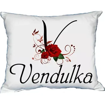 Dekorativní polštářek Polštář se jménem VENDULKA Červený (polštářek dámské jméno )