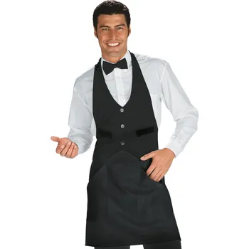 Pracovní zástěra 2P Servis Zástěra Garcon černá 100% Polyester