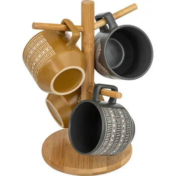 Secret de Gourmet Hrníčky na kávu DREAMS na dřevěném stojanu, 230 ml