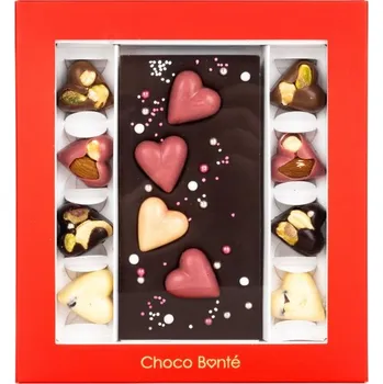 Čokoláda Chocobonte Srdce dárková čokoláda s bonbony - hořká verze