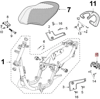 Motozámek Peugeot Zámek podsedlového prostoru 772091