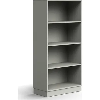 Knihovna Regál QBUS, 3 police, sokl, 1636x800x400 mm, světle šedá