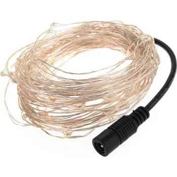 Dekorativní svítidlo Řetěz LED kapkový 10 metrů, 12V Růžová