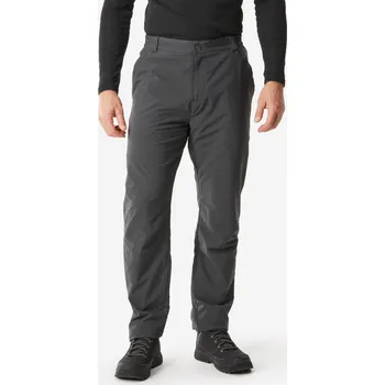 Pánské kalhoty QUECHUA Pánské zimní turistické hřejivé vodoodpudivé kalhoty NH 100 M ŠEDÁ