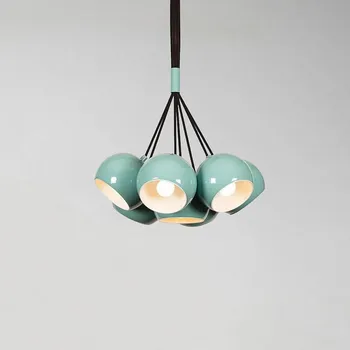 Opviq Závěsné světlo Sivani MR-629, tyrkysové, kovové, 7 žárovek - Stínidlo na lampu - Ø 15 cm, výška 15 cm; baldachýn - Ø 10 cm, výška 3 cm tyrkysová, černá, bílá 7 x 15 W LED - Doprava zdarma