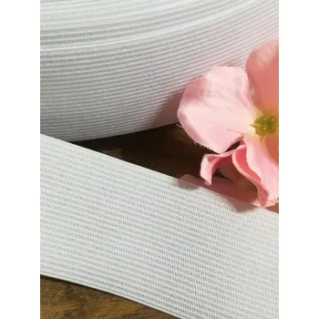 Textilie Pruženka hladká, měkká šíře 40 mm bílá