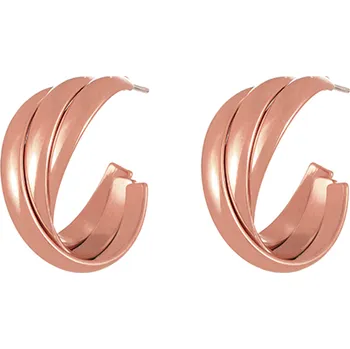 Náušnice Náušnice vícevrstvé kruhy růžové zlato