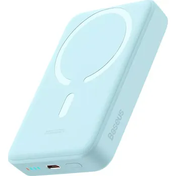 Powerbanka Powerbanka Baseus Magnetic Mini 10 000 mAh s konektorem USB-C a podporou MagSafe, 30W, modrá (Baseus Magnetic Mini Induction Powerbank 10000mAh 30W - blue + USB-C - USB-C cable)