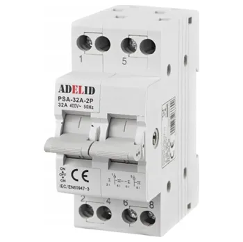 Elektrická zásuvka Adelid PSA-32A-2P Přepínač sítí 32A, 1-0-2, 2P