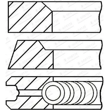 Píst motoru Sada pístních kroužků GOETZE ENGINE 08-253300-00