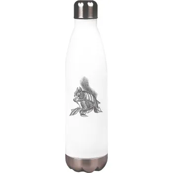 Termoska Sportovní kovová láhev s potiskem Termoska s veverkou