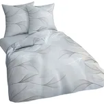 Flanelové povlečení 140/200 + 70/90 - 5005A Listy béžové