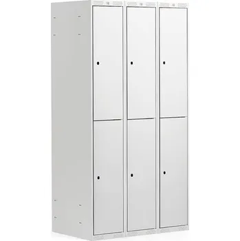 Šatní skříň Boxová šatní skříň CLASSIC, 3 sekce, 6 boxů, 1740x900x550 mm, šedá, šedé dveře