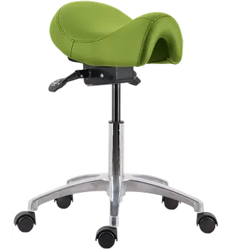 SADDLE 01, pracovní židle sedlová, ekokůže zelená