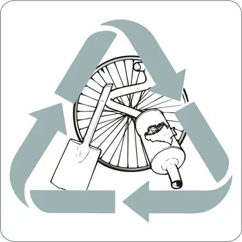 Odpadkový koš Samolepicí značka - kov/šrot