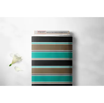 Orbytex Kočárkovina metráž šíře 160 cm, nepromokavá látka, vzor pruhy tyrkys