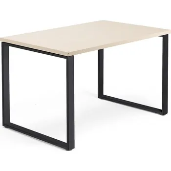 Psací stůl Psací stůl QBUS, O-podnož, 1200x800 mm, černý rám, bříza