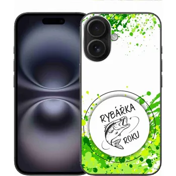 Pouzdro na mobilní telefon Gelový kryt mmCase na iPhone 16 - rybářka roku bílé pozadí