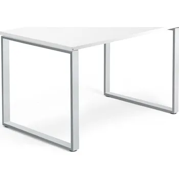Psací stůl Psací stůl QBUS, O-podnož, 1200x800 mm, stříbrný rám, bílá