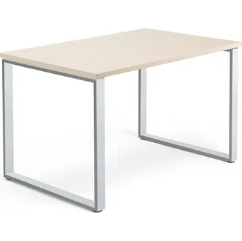 Psací stůl Psací stůl QBUS, O-podnož, 1200x800 mm, stříbrný rám, bříza