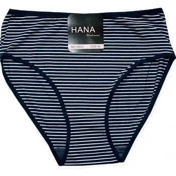 Dámské kalhotky do pasu proužek 38023 modré