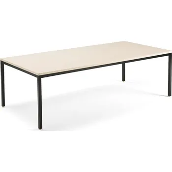 Jednací stůl Jednací stůl QBUS, 2400x1200 mm, 4 nohy, černý rám, bříza