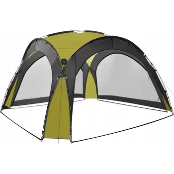 Stan VidaXL Stan s LED osvětlením a 4 stěnami, 3,6x3,6x2,3 m, zelený