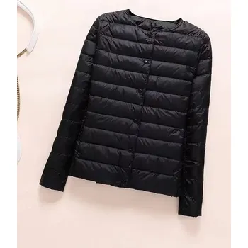 Dámská parka Krátká prošívaná bunda hřejivá Barva: Černá, Velikost: 4XL