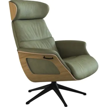 Křeslo Zelené kožené lounge křeslo FLEXLUX CLEMENT MEDIUM IV.
