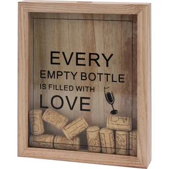 Home Styling Collection Dřevěná krabička na korkové zátky, 20 x 25,5 cm, dekorační vzor
